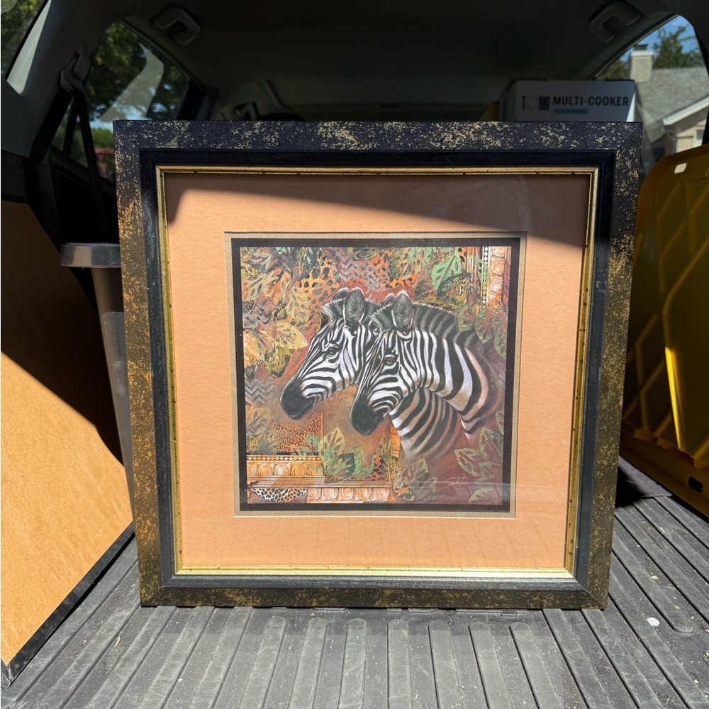 Home Interiors Zebra Duo Framed Art